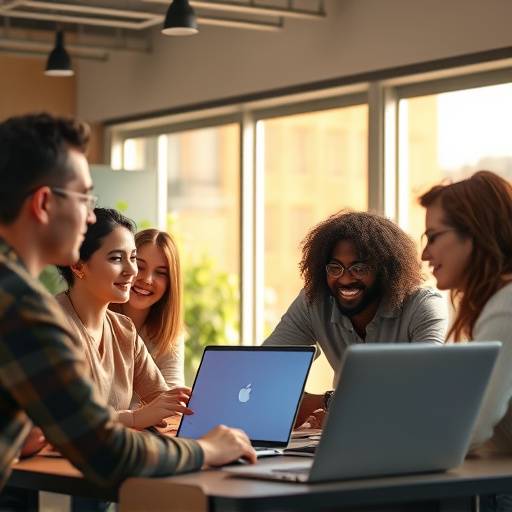 Diverse group of people learning together online